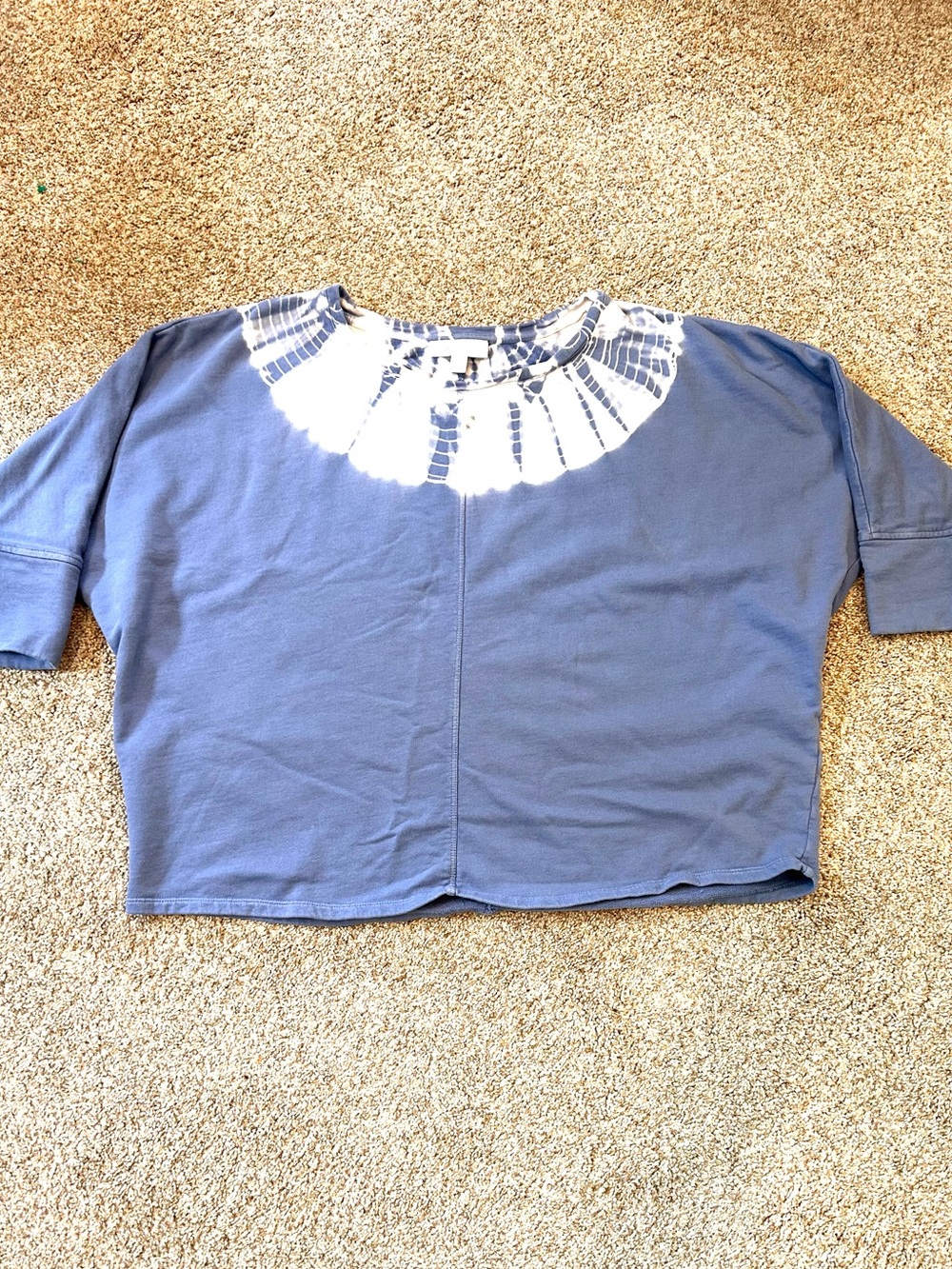 J. Jill Pure Jill 100% Organic Cotton Oversize Dolman Sleeve Tie Dye Sweatshirt
